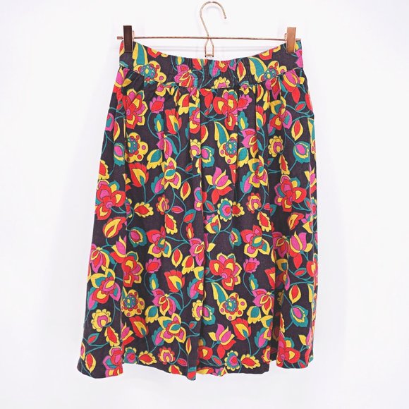 Modcloth Button Front Floral Full Skirt - Picture 5 of 10